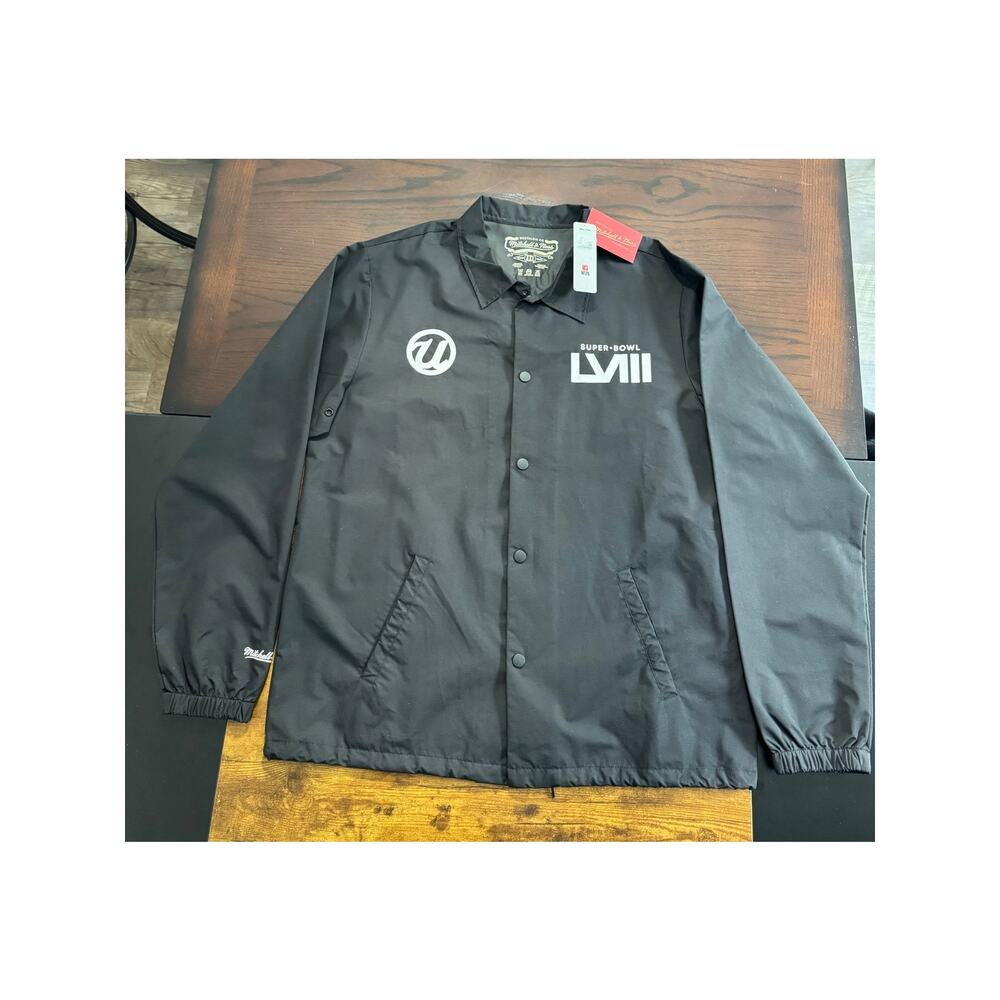 Usher Super Bowl LVIII Coaches Jacket Size XXL New with Tags Black & White NFL